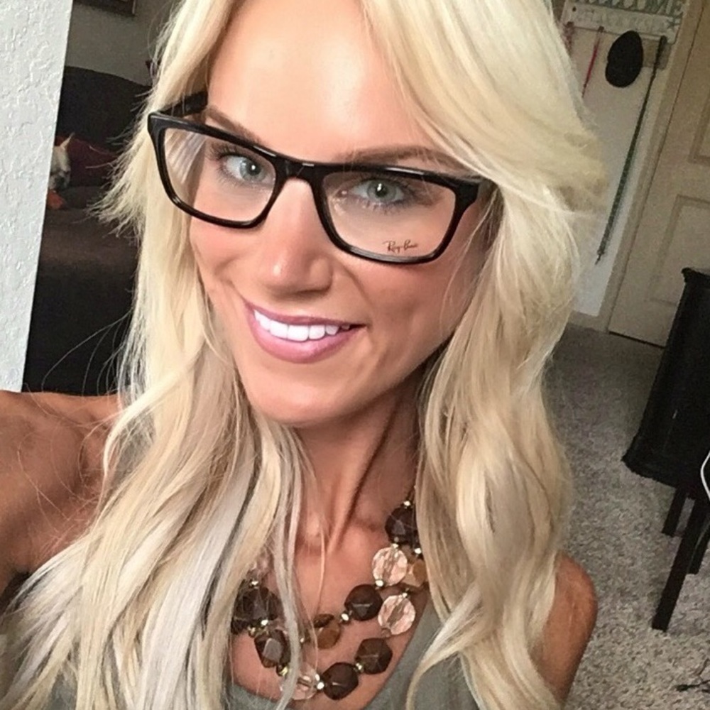 Ray-Bay Glasses: nonprescription. With black case.